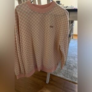 Van rose  checkered crew neck sweatshirt medium